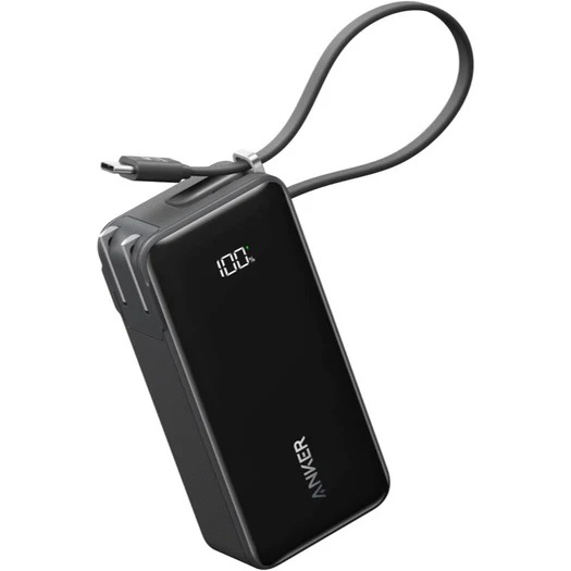 Anker Power Bank (10000mAh Fusion Built-In USB-C ケーブル) ブラック