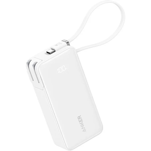 Anker Power Bank (10000mAh Fusion Built-In USB-C ケーブル) ホワイト