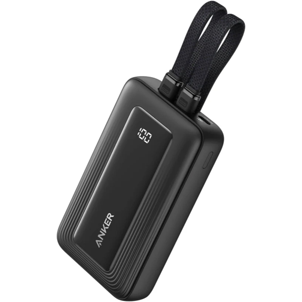 Anker Zolo Power Bank (10000mAh 30W Built-In USB-C / ライトニングケーブル) ブラック