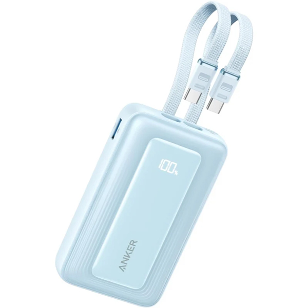 Anker Zolo Power Bank (10000mAh 35W Built-In Dual USB-Cケーブル) ブルー