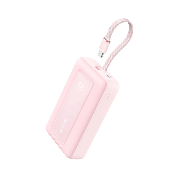 Anker Zolo Power Bank (20000mAh 45W Built-In USB-Cケーブル) ピンク