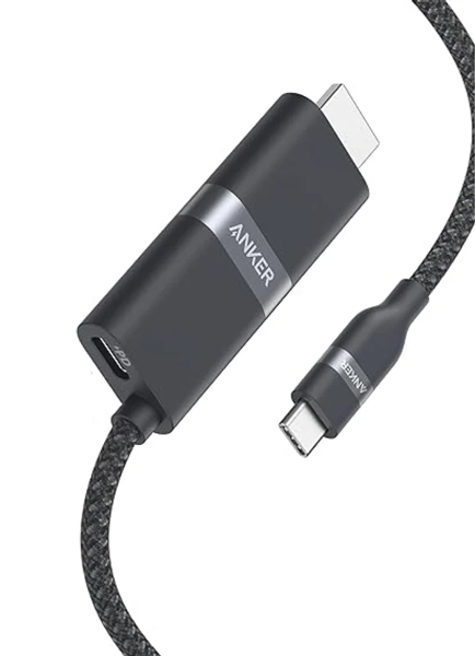 Anker Nano USB-C & HDMI ケーブル (4K 高耐久ナイロン 140W) 0.9m
