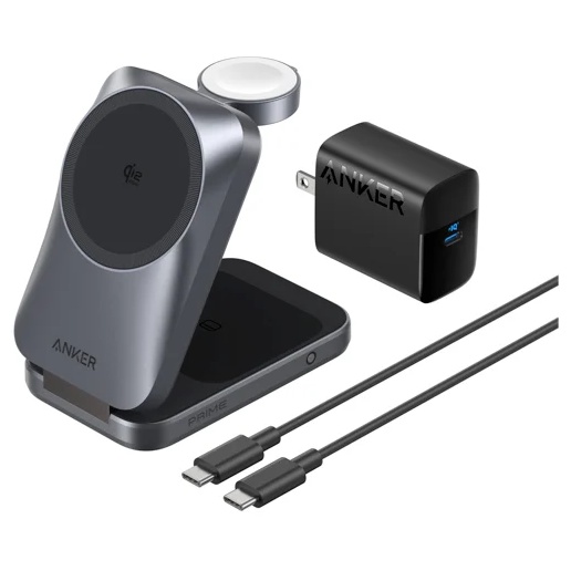 Anker Prime Wireless Charging Station (3-in-1 MagGo AirCool Foldable) ブラック