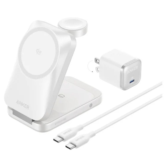 Anker Prime Wireless Charging Station (3-in-1 MagGo AirCool Foldable) ホワイト