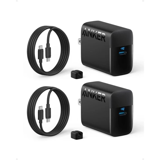 Anker Charger (45W) with USB-C & USB-C ケーブル 2個セット ブラック