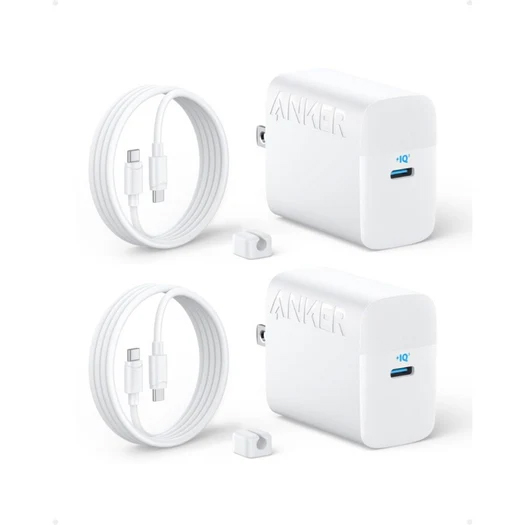 Anker Charger (45W) with USB-C & USB-C ケーブル 2個セット ホワイト