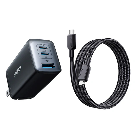 Anker PowerPort Ⅲ 3-Port 65W Pod with USB-C & USB-C ケーブル ブラック