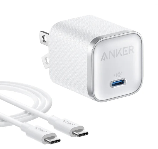 Anker Nano Charger (45W) with USB-C & USB-C ケーブル ホワイト