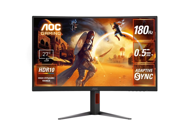 ゲーミング液晶ディスプレイ 27型/1920×1080/HDMI、DisplayPort/ブラック/スピーカー：なし/180Hz/曲面