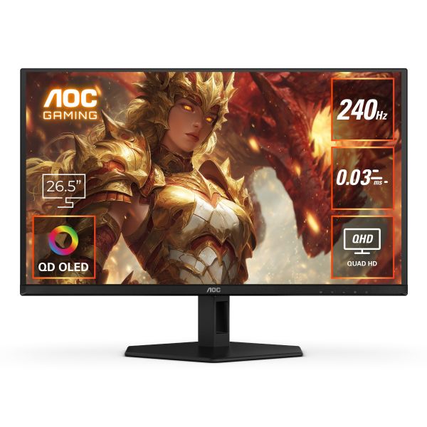 ゲーミング有機ELディスプレイ 26.5型/2560×1440/HDMI、DisplayPort/ブラック/スピーカー：なし/240Hz/QD-OLED