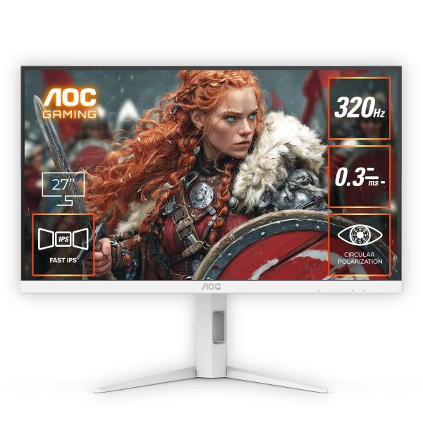 ゲーミング液晶ディスプレイ 27型/2560×1440/HDMI、DisplayPort/ブラック/スピーカー：なし/320Hz