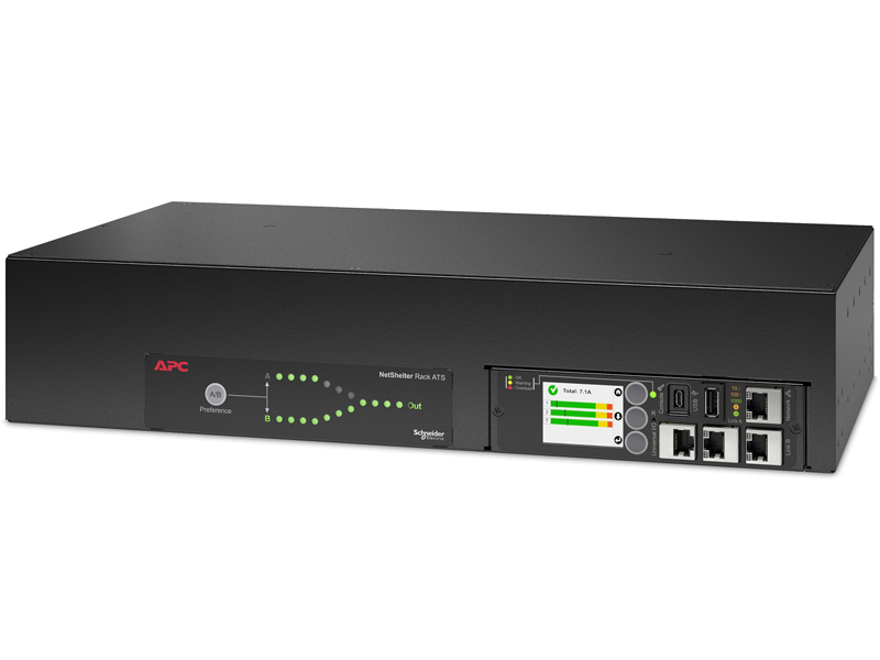 APC Netshelter Rack Automatic Transfer Switch、2U、200V、30A、L6-30 in、(16) C13 (2) C19 out