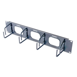 2U Horizontal Cable Organizer w/ Pass-Thru Black
