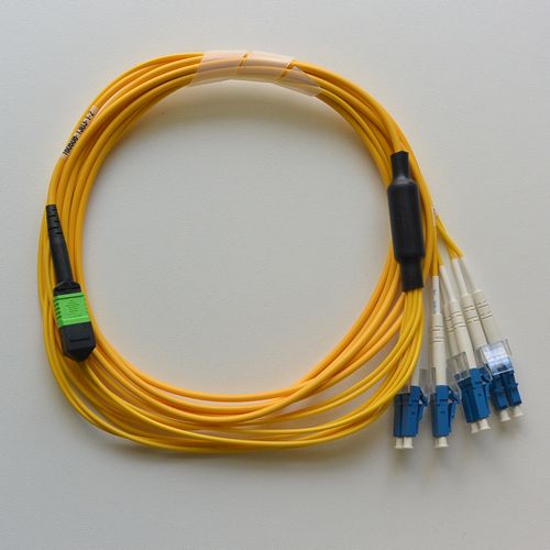 MPO-FOコード シングルモード-12芯 MPO(Pin無)/DLCx4 SR4配線 3m 黄色