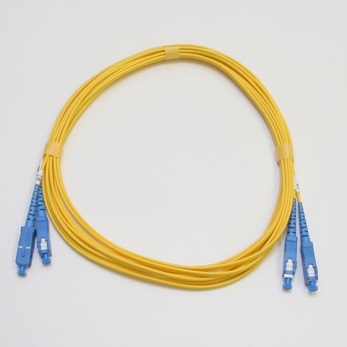 シングルモード光パッチコード 2芯メガネ SC-SC 40m 黄色