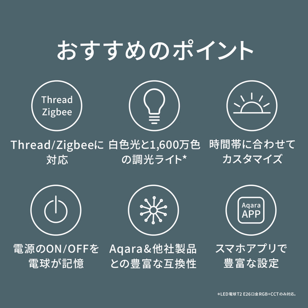 LED電球 T2 E26口金 RGB+CCT