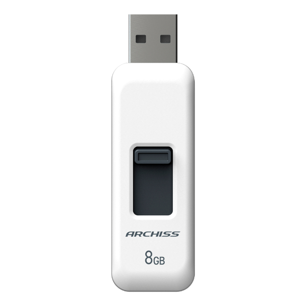 USB2.0 フラッシュメモリ 8GB スライド式 ホワイト
