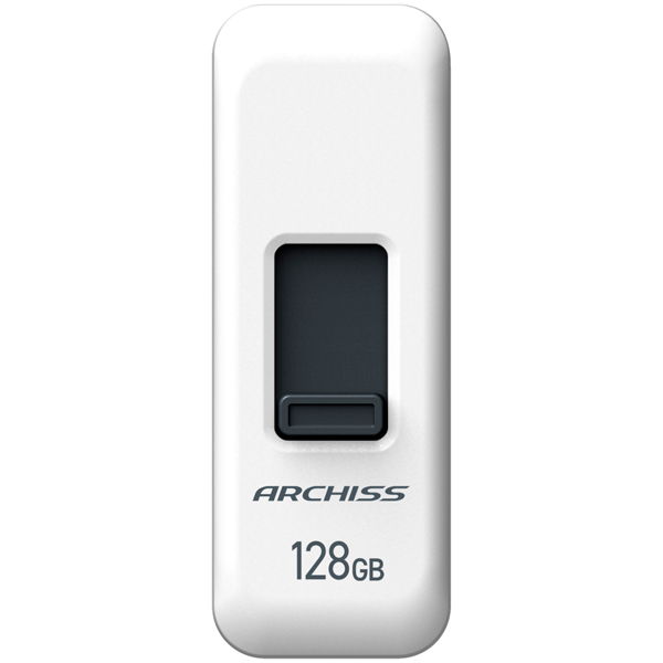 USB2.0 フラッシュメモリ 128GB スライド式 ホワイト