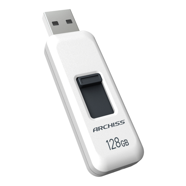 USB2.0 フラッシュメモリ 128GB スライド式 ホワイト