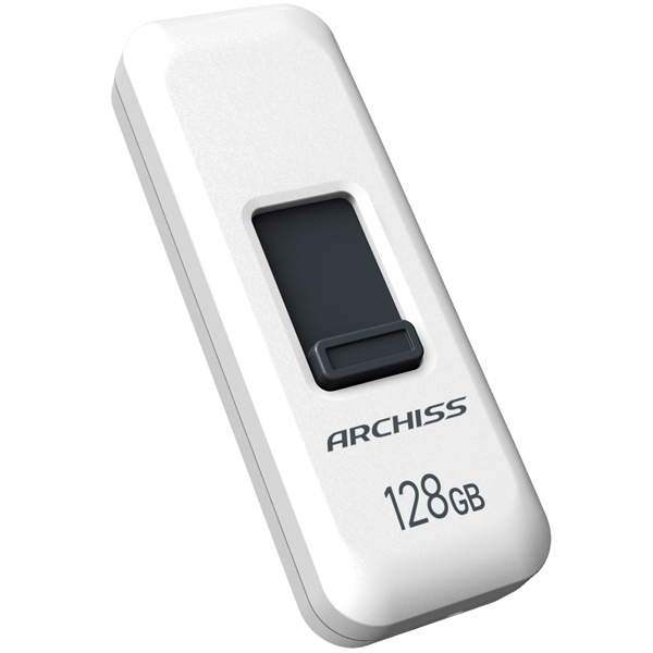 USB2.0 フラッシュメモリ 128GB スライド式 ホワイト