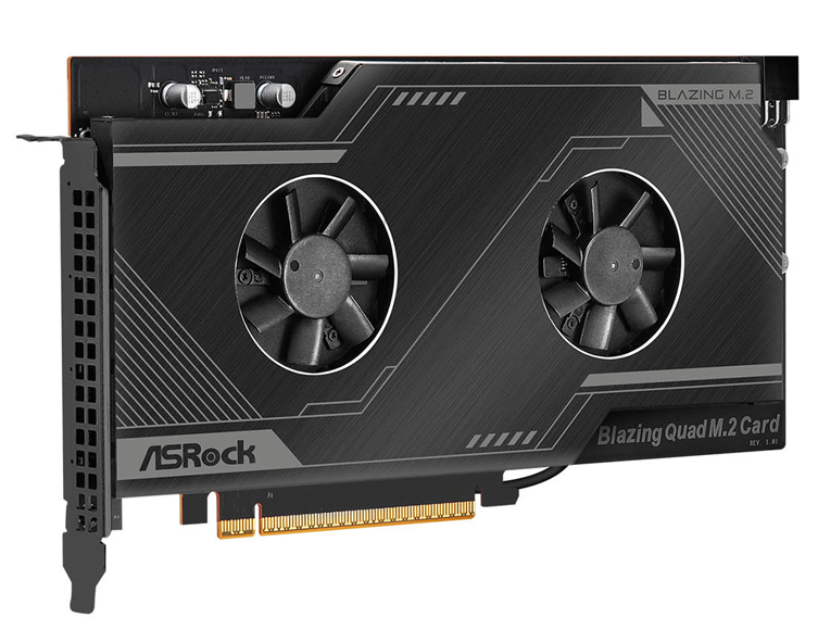 PCIe Gen5x4 M.2 4ポート増設 PCI Express 5.0 ボード BLAZING QUAD M.2 CARD