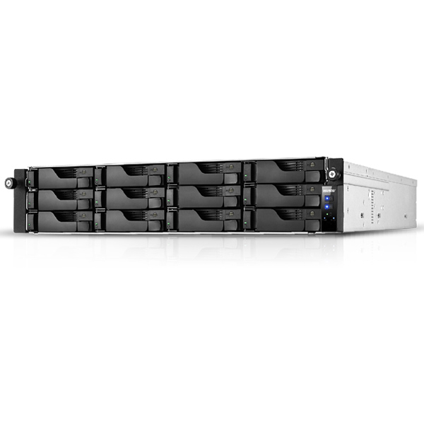 LOCKERSTOR 12RD NAS 12ベイ 1Uラックマウント Intel Atom C3538 2.1GHzクアッドコアプロセッサ搭載 8GB DDR4-2133 2 x GbE + 2 x 2.5GbE搭載 バックアップ電源 3年保証