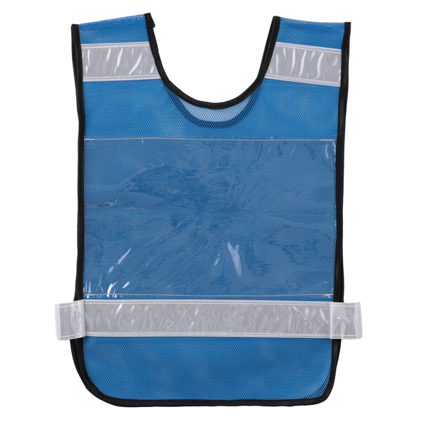 反射ビブスベスト(A4ゼッケンクリアポケット付き) ブルー