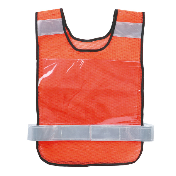 反射ビブスベスト(A4ゼッケンクリアポケット付き) オレンジ