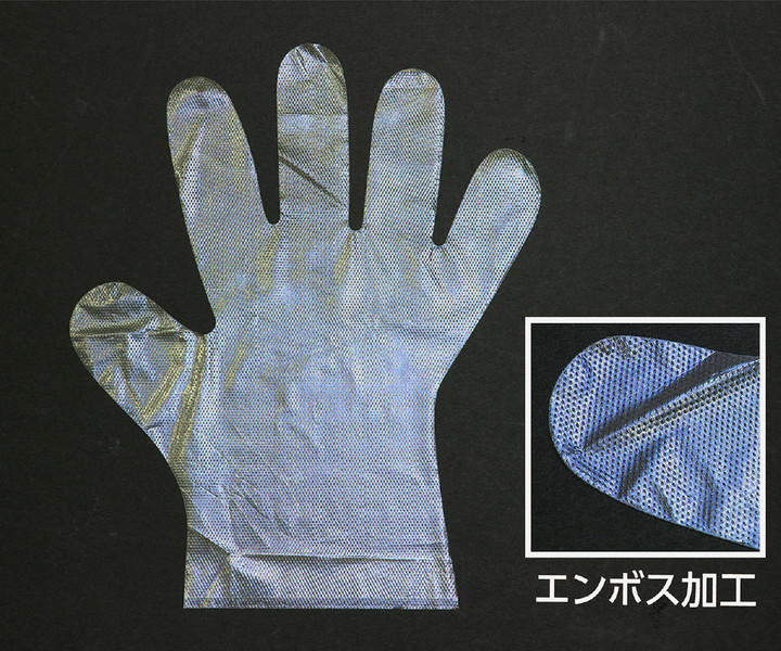 大人用ビニール手袋 水色 100枚/箱入