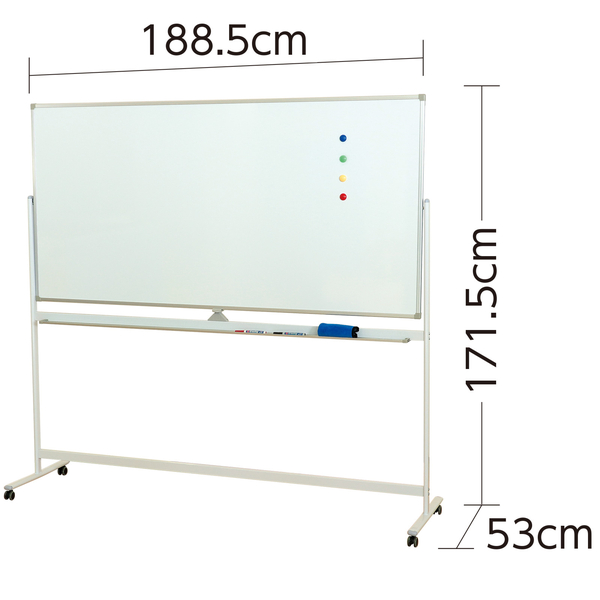 脚付き回転ホワイトボード 両面タイプ1800-2