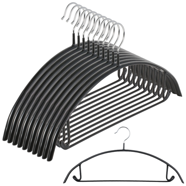 すべり止めアーチ型ハンガー 10個入 黒