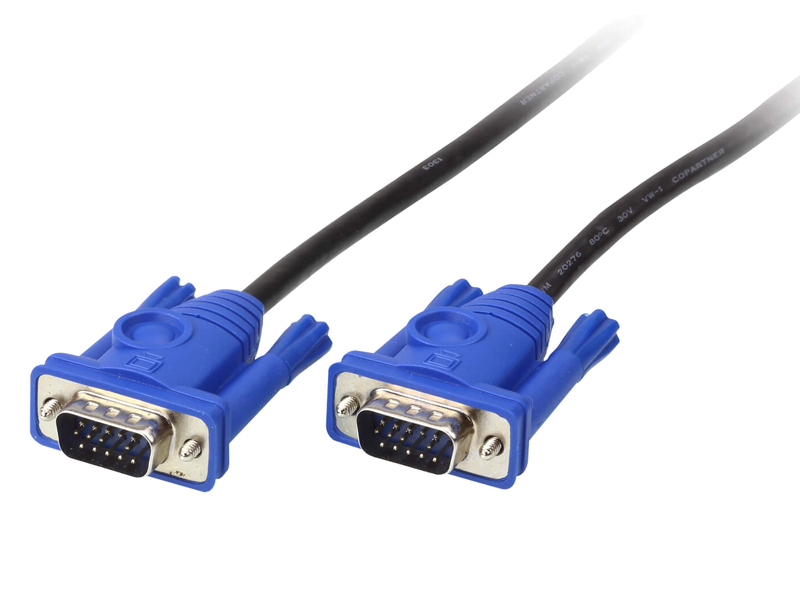 2M VGAオス-オス ケーブル 3.5mm ステレオオーディオプラグ付き