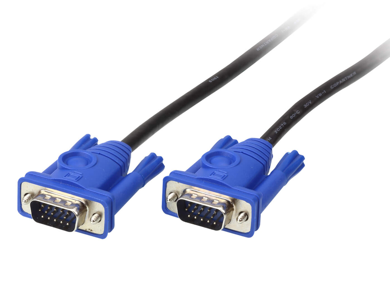 5M VGAオス-オス ケーブル 3.5mm ステレオオーディオプラグ付き