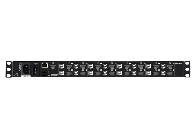 18.5インチLCD搭載 16ポート USB HDMI IP-KVMドロワー（1ローカル/リモートアクセス共有、ワイドスクリーン対応）
