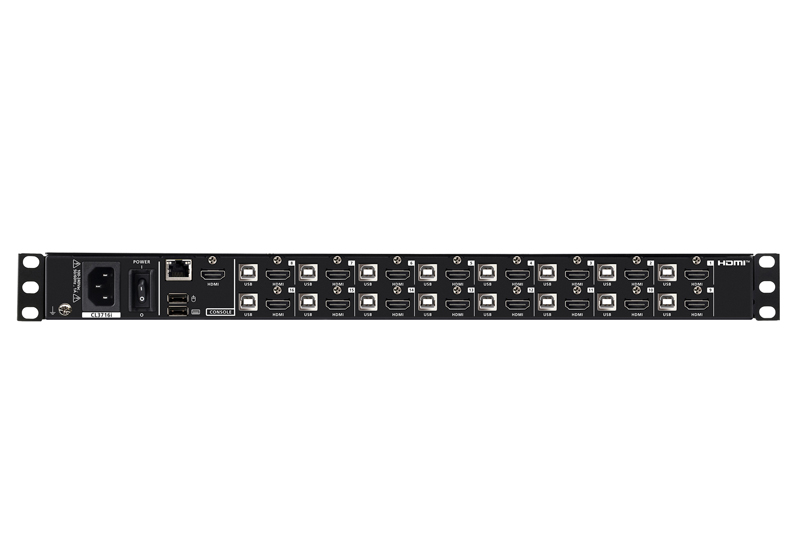 18.5インチLCD搭載 16ポート USB HDMI IP-KVMドロワー（1ローカル/リモートアクセス共有、ワイドスクリーン対応）