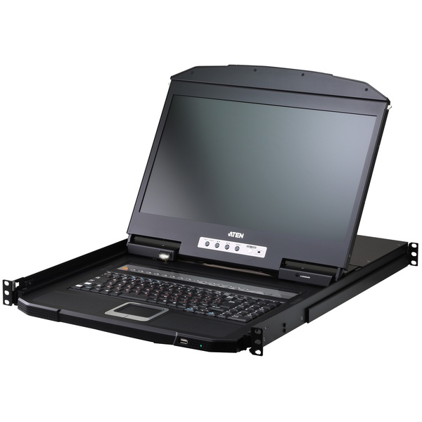 18.5インチLCD搭載 16ポート USB HDMI KVMドロワー（FHD対応）/ショートレール