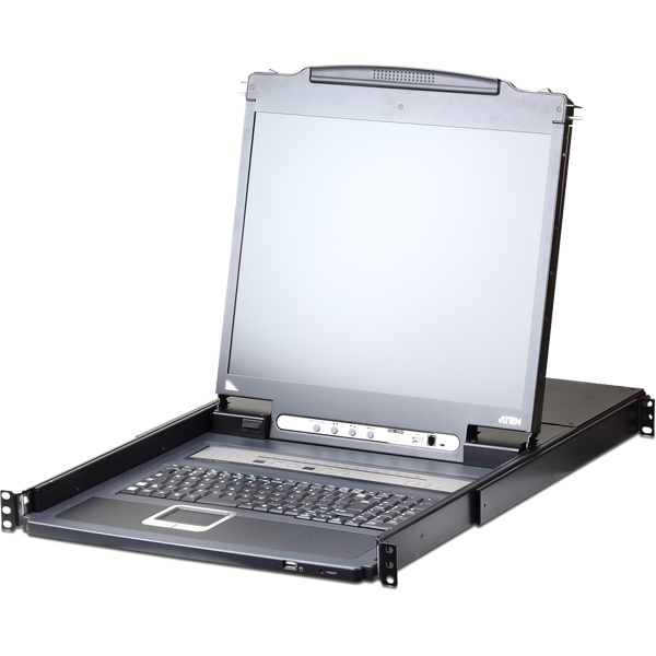 17インチLCD一体型16ポートIP-KVMドロワー/マルチインターフェース/ショートレール