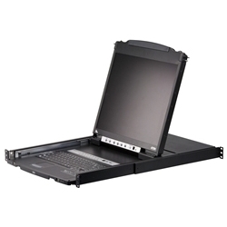 19インチLCD一体型16ポートKVMドロワー/マルチインターフェース/ショートレール