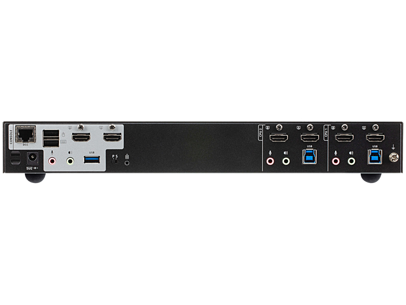 2ポート HDMIデュアルディスプレイ KVMPスイッチ（2ポートUSB 3.0ハブ搭載、4K対応）