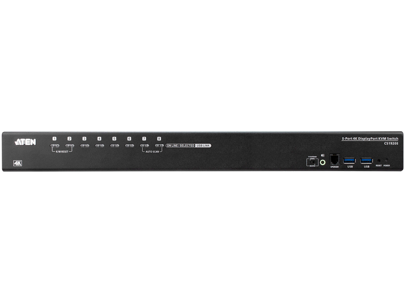8ポート USB・DisplayPort KVMスイッチ（4K、USB 3.0対応）