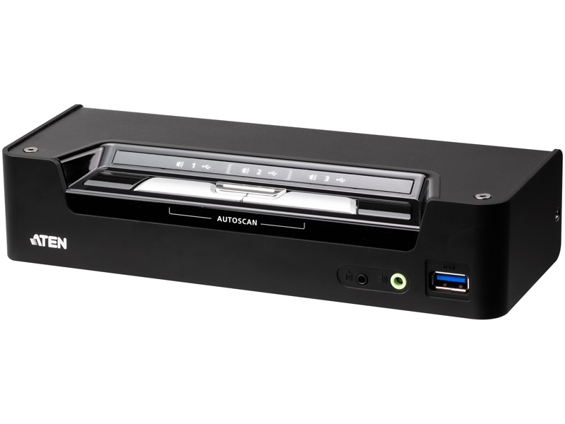 3ポートUSB-C/DisplayPort ハイブリッドKVMPスイッチ（PD 3.0対応）