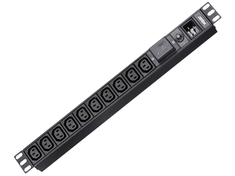 ラック用電源タップ(1U/200V/20A/IECタイプ 10ポート/サージ保護回路付き)