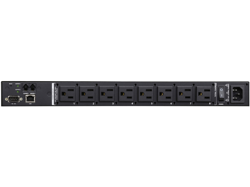 計測機能・リモート電源制御機能搭載 1U筐体分離タイプ 8ポートeco PDU