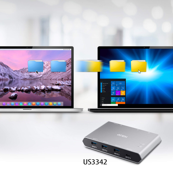 USB-C 2ポートUSB3.1 Gen2デバイス共有器(電源パススルー対応)