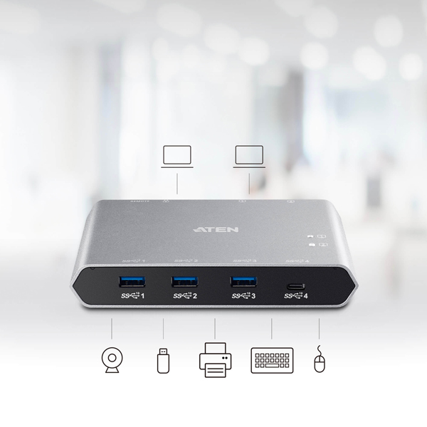 USB-C 2ポートUSB3.1 Gen2デバイス共有器(電源パススルー対応)