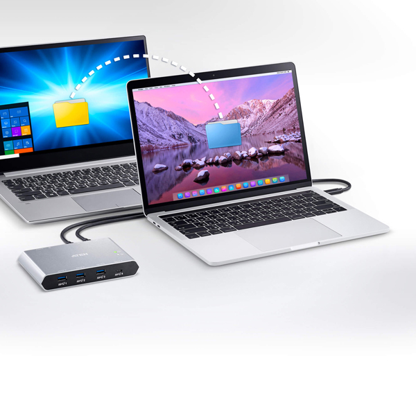 USB-C 2ポートUSB3.1 Gen2デバイス共有器(電源パススルー対応)