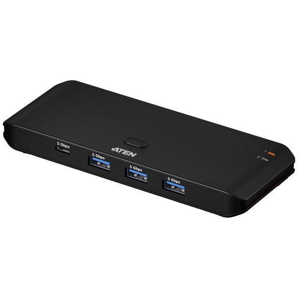 PC2台用 USB3.2 Gen1 (5Gbps) 切替器（4デバイス接続/TypeA+Cケーブル）