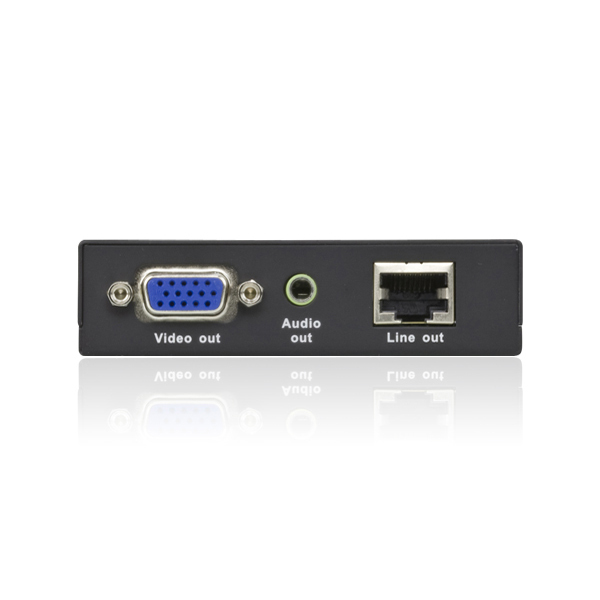 ビデオ分配送信器/エクステンダー用VGA/オーディオレシーバー（カスケード接続対応、1280x1024@150m）