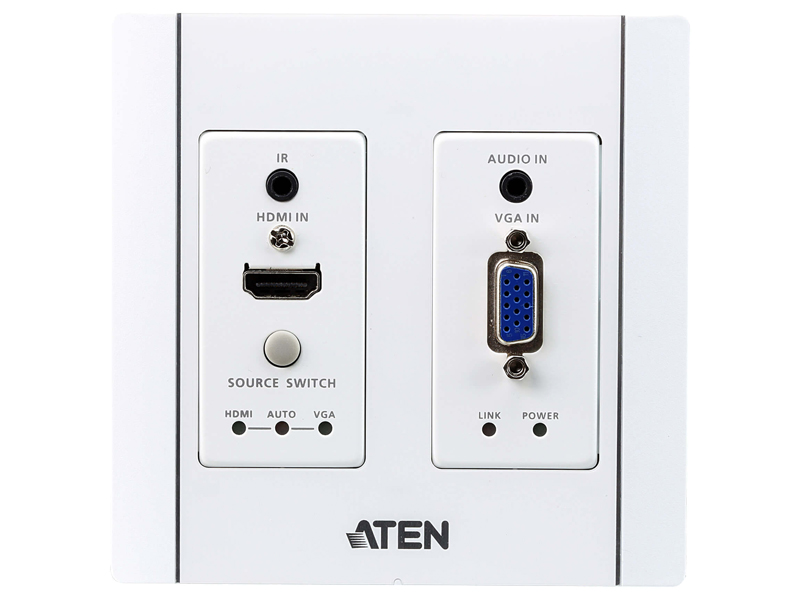 HDMI & VGA HDBaseTトランスミッター(USウォールプレート、POHタイプ、ホワイト)