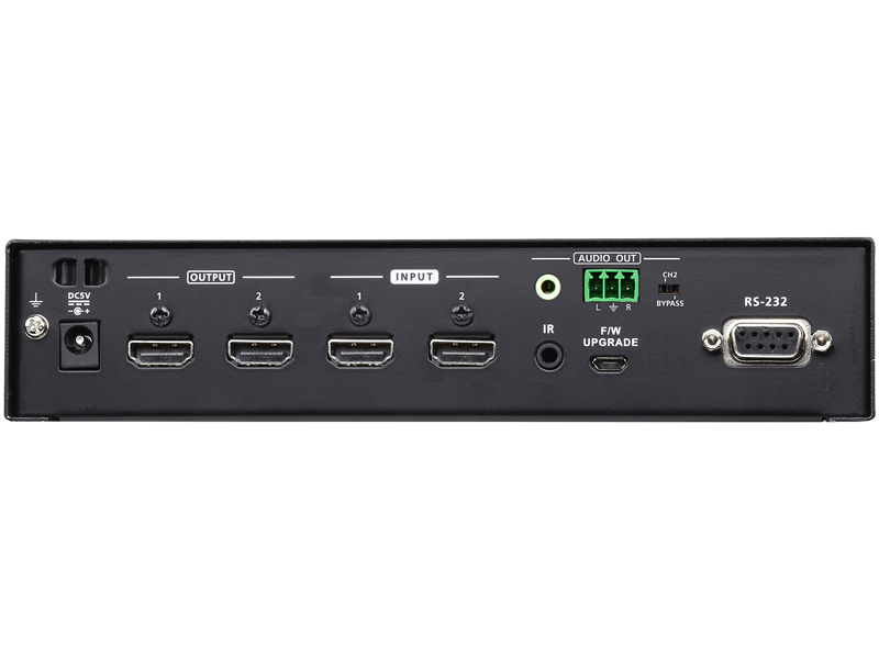 2入力2出力HDMIマトリックススイッチャー（4K60p対応、オーディオ・ディエンベデッド機能搭載）